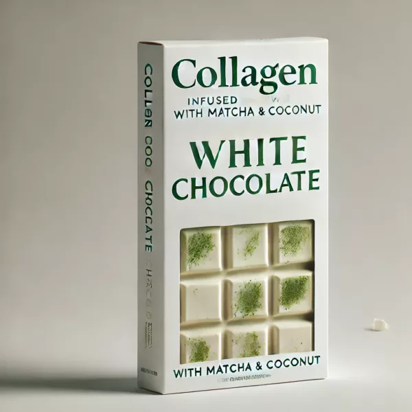 Collagen-Infused White Chocolate with Matcha and Coconut